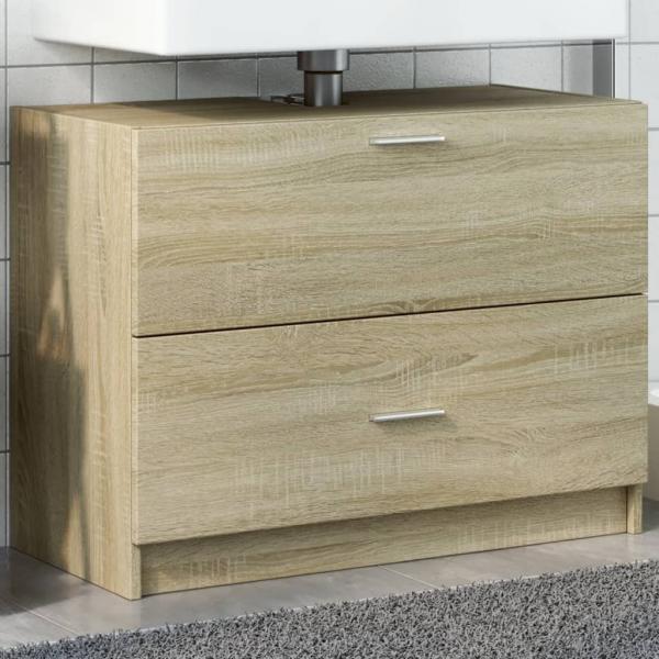 ARDEBO.de - Waschbeckenunterschrank Sonoma-Eiche 78x37x59 cm Holzwerkstoff