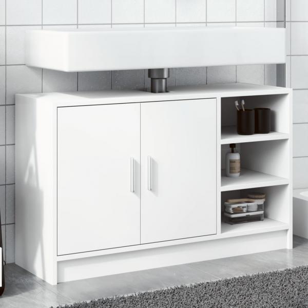 ARDEBO.de - Waschbeckenunterschrank Weiß 90x29x55 cm Holzwerkstoff