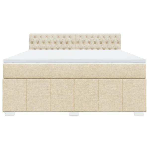 Boxspringbett mit Matratze Creme 180x200 cm Stoff