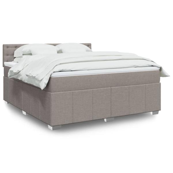 ARDEBO.de - Boxspringbett mit Matratze Taupe 180x200 cm Stoff
