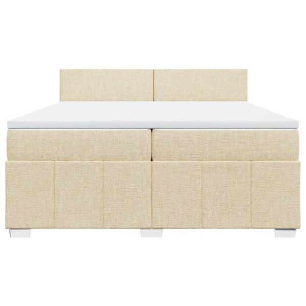Boxspringbett mit Matratze Creme 200x200 cm Stoff