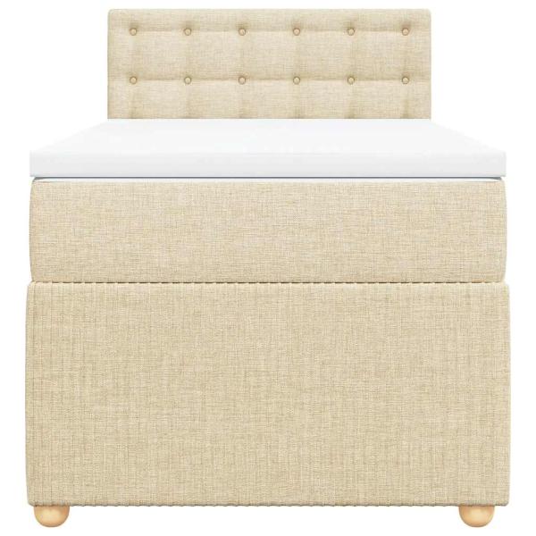 Boxspringbett mit Matratze Creme 90x200 cm Stoff
