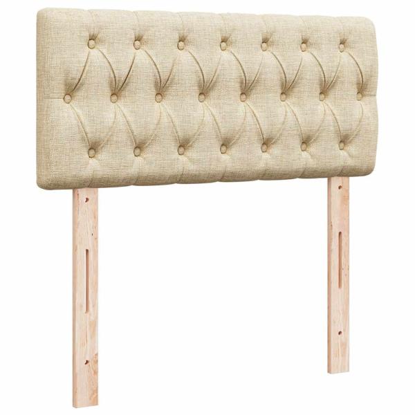 ARDEBO.de - Boxspringbett mit Matratze Creme 100x200 cm Stoff