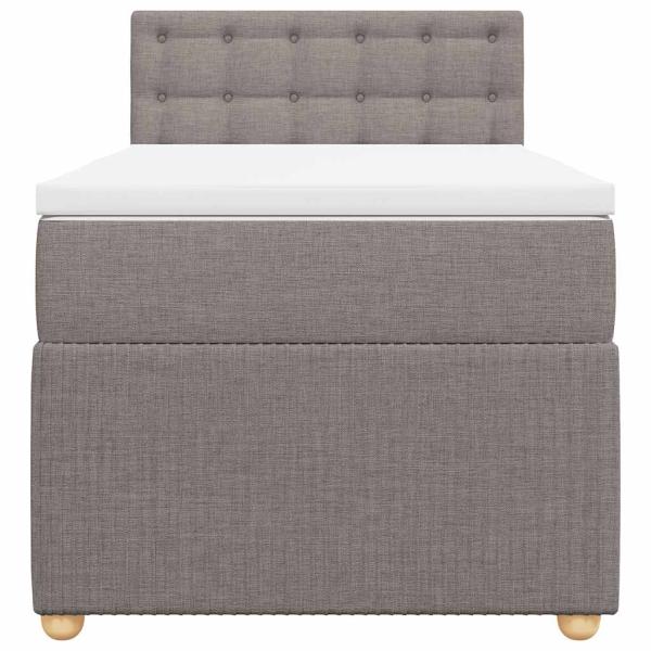 Boxspringbett mit Matratze Taupe 100x200 cm Stoff