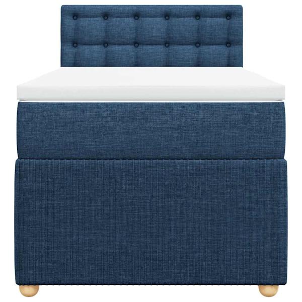 Boxspringbett mit Matratze Blau 100x200 cm Stoff