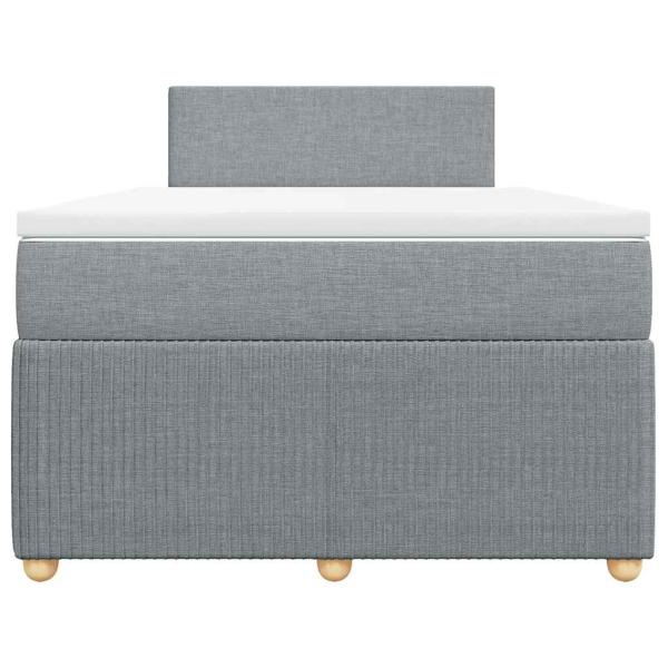 Boxspringbett mit Matratze Hellgrau 120x200 cm Stoff