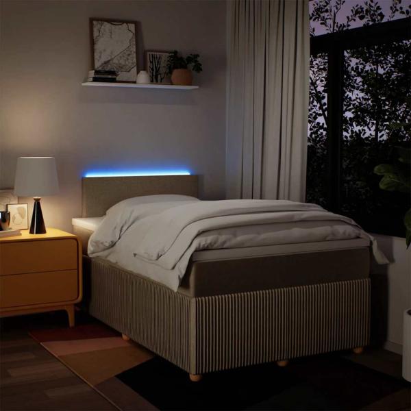 Boxspringbett mit Matratze Creme 120x200 cm Stoff