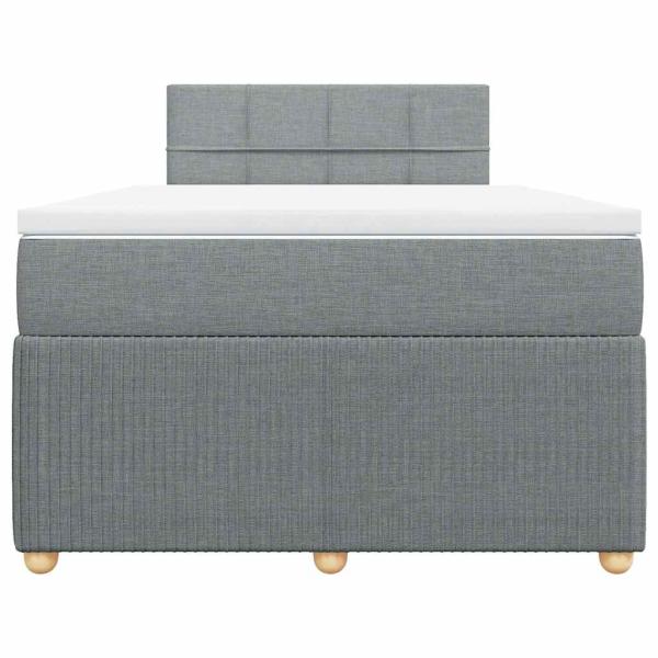 Boxspringbett mit Matratze Hellgrau 120x200 cm Stoff