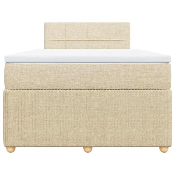 Boxspringbett mit Matratze Creme 120x200 cm Stoff