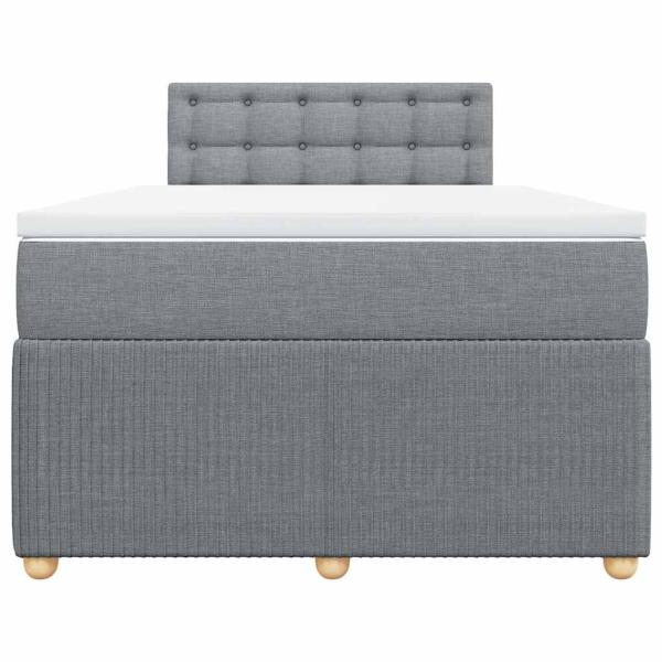 Boxspringbett mit Matratze Hellgrau 120x200 cm Stoff