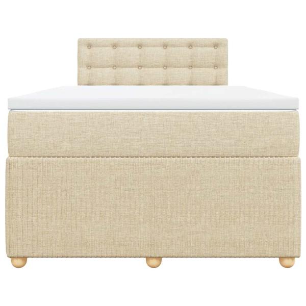 Boxspringbett mit Matratze Creme 120x200 cm Stoff