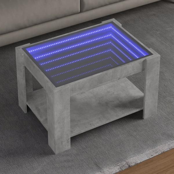 ARDEBO.de - LED-Couchtisch Betongrau 73x53x45 cm Holzwerkstoff