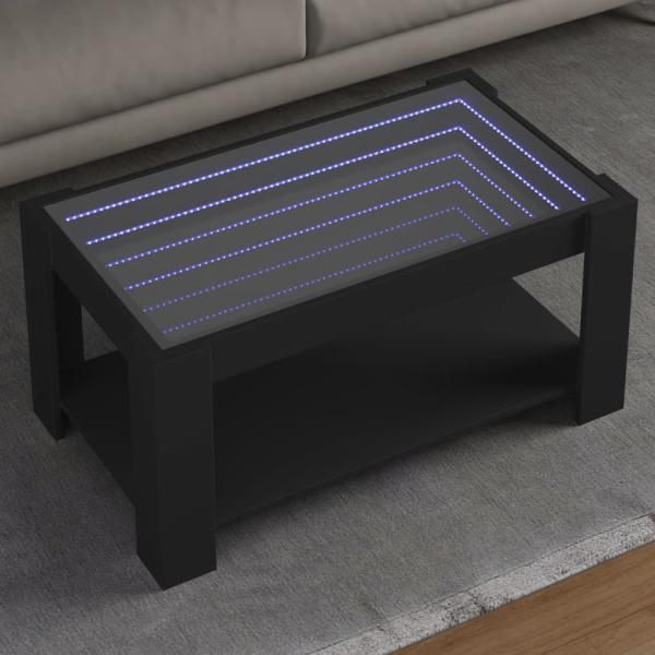 ARDEBO.de - LED-Couchtisch Schwarz 93x53x45 cm Holzwerkstoff