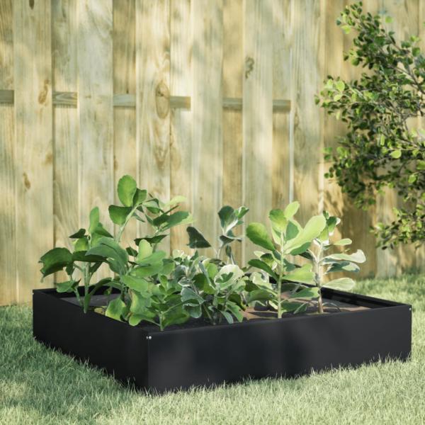 ARDEBO.de - Hochbeet Schwarz 100x100x33,5 cm Stahl