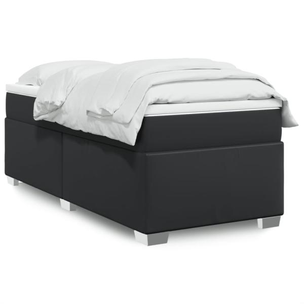 ARDEBO.de - Boxspringbett mit Matratze Schwarz 100x200 cm Kunstleder