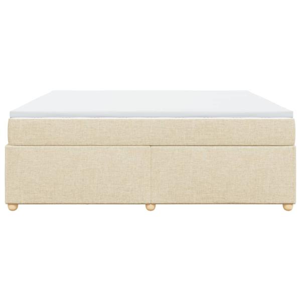 Boxspringbett mit Matratze Creme 200x200 cm Stoff