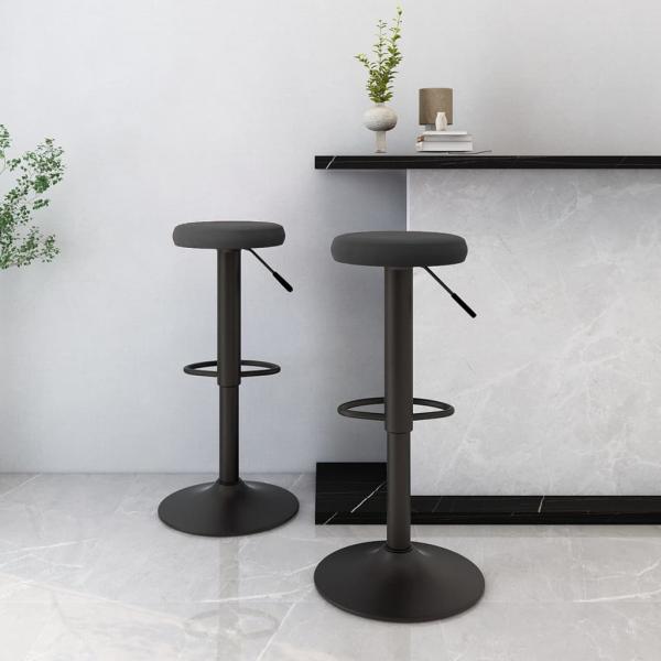 ARDEBO.de - Barhocker 2 Stk. Schwarz Samt
