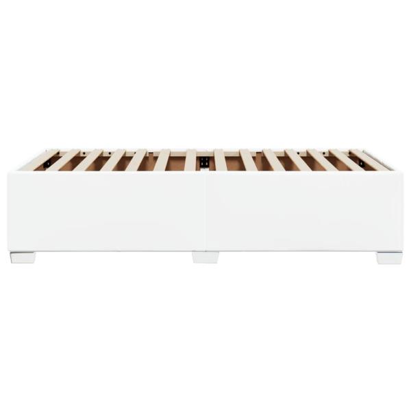 Bettgestell Weiß 100x200 cm Kunstleder