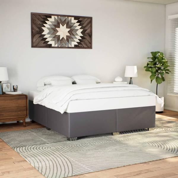 ARDEBO.de - Bettgestell Grau 180x200 cm Kunstleder