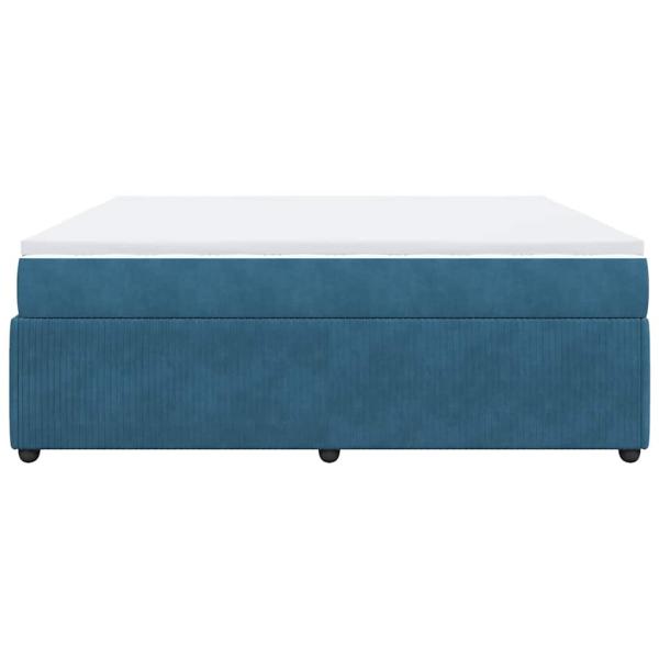 Boxspringbett mit Matratze Dunkelblau 200x200 cm Samt