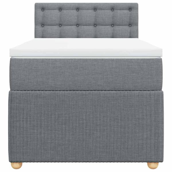 Boxspringbett mit Matratze Hellgrau 80x200 cm Stoff