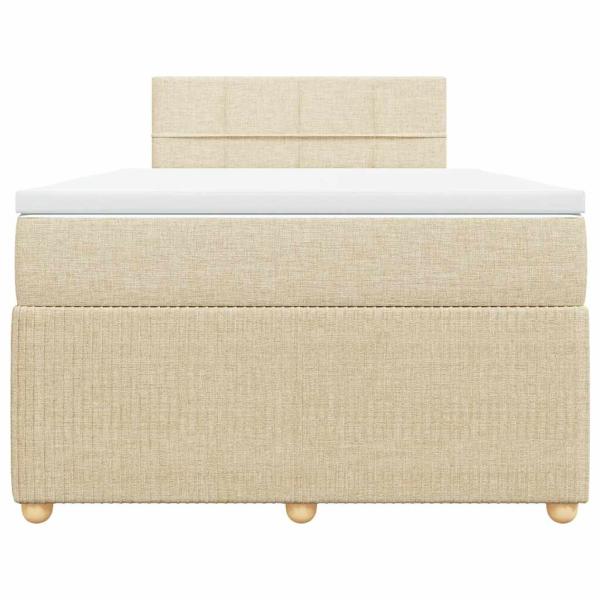 Boxspringbett mit Matratze Creme 120x190 cm Stoff