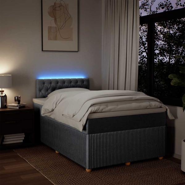 Boxspringbett mit Matratze Hellgrau 120x190 cm Stoff