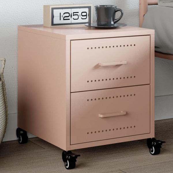 ARDEBO.de - Nachttisch Rosa 36x39x43,5 cm Stahl