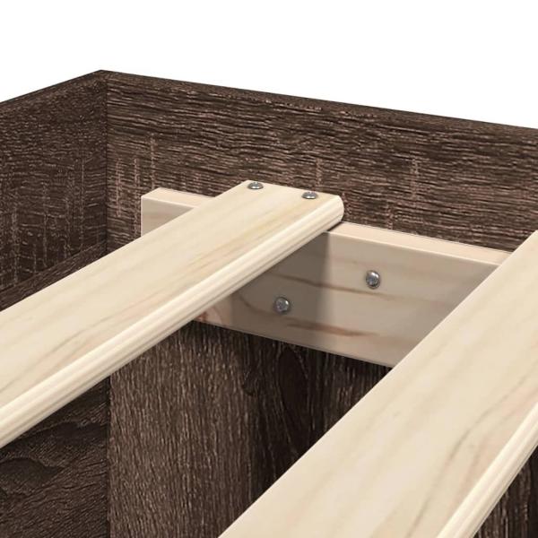 Bettgestell ohne Matratze Braun Eiche 120x200 cm Holzwerkstoff