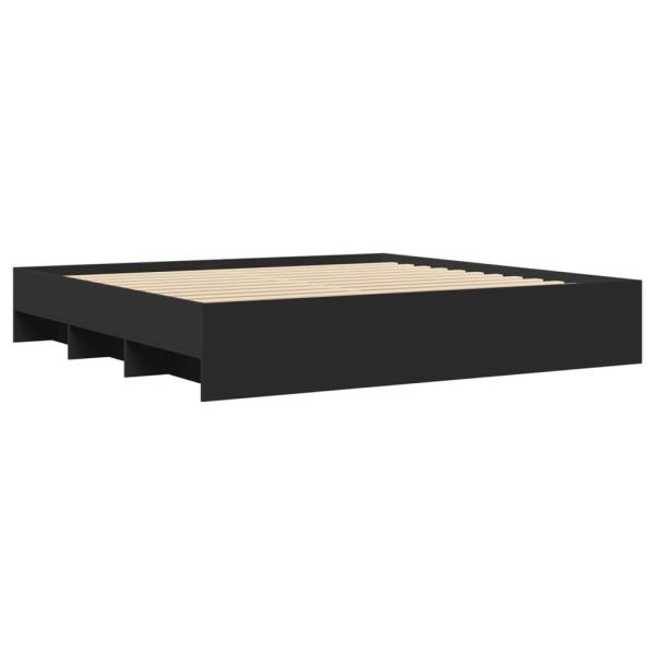 Bettgestell Schwarz 200x200 cm Holzwerkstoff