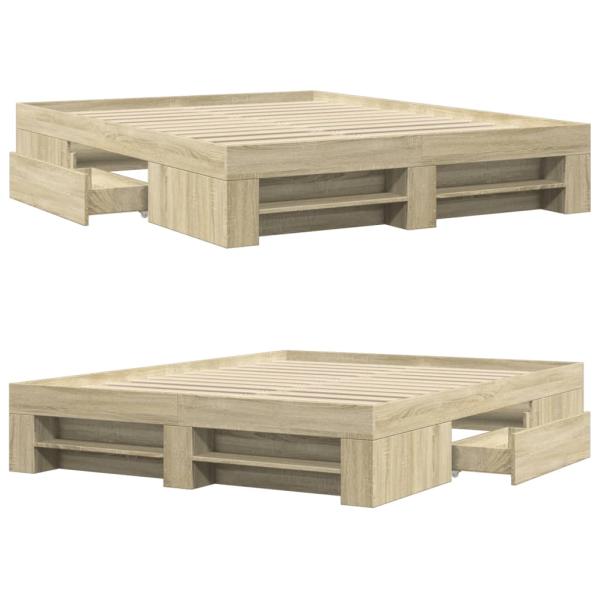 Bettgestell ohne Matratze Sonoma-Eiche 160x200 cm Holzwerkstoff