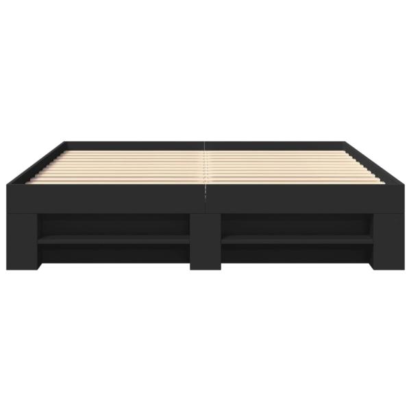 Bettgestell Schwarz 150x200 cm Holzwerkstoff