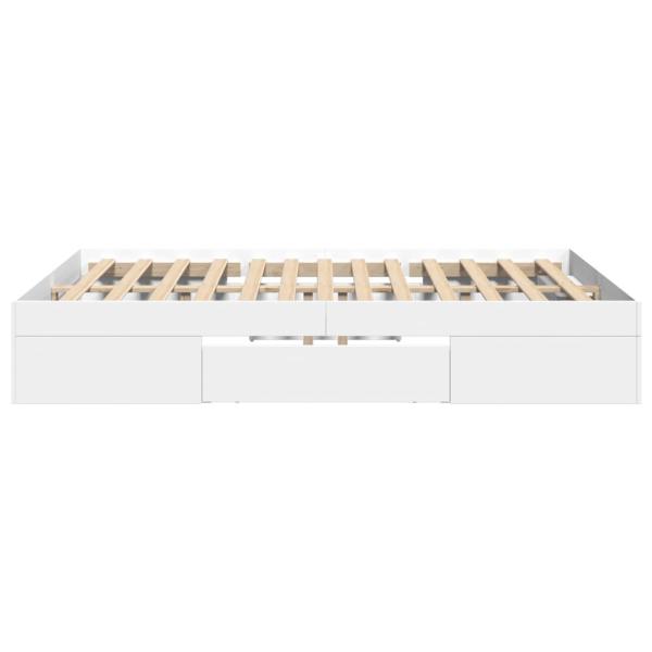 Bettgestell Weiß 140x190 cm Holzwerkstoff