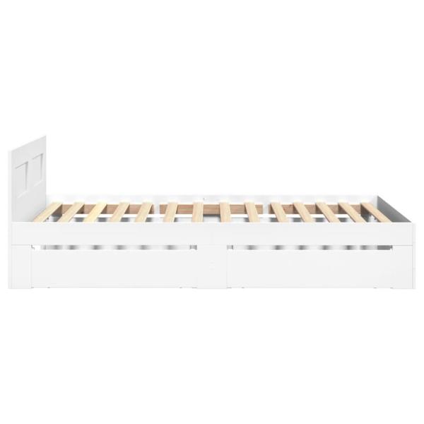 Bettgestell mit Kopfteil ohne Matratze Weiß 90x200 cm