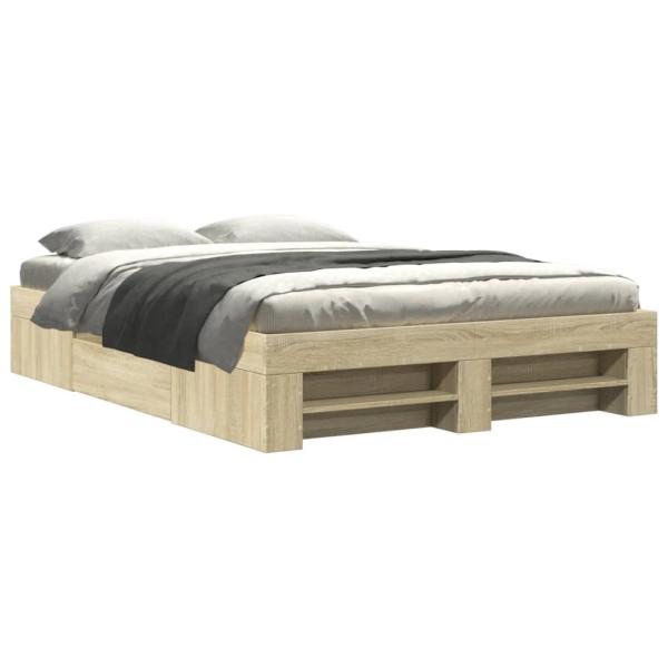 Bettgestell Sonoma-Eiche 135x190 cm Holzwerkstoff