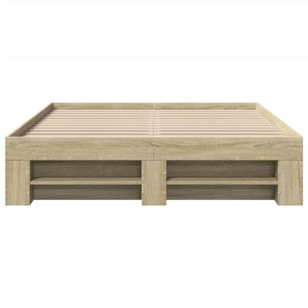 Bettgestell Sonoma-Eiche 135x190 cm Holzwerkstoff