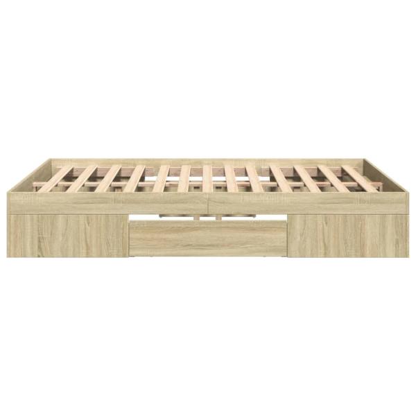 Bettgestell Sonoma-Eiche 135x190 cm Holzwerkstoff