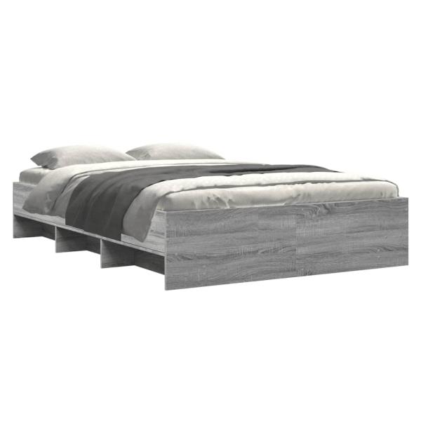 Bettgestell Grau Sonoma 135x190 cm Holzwerkstoff