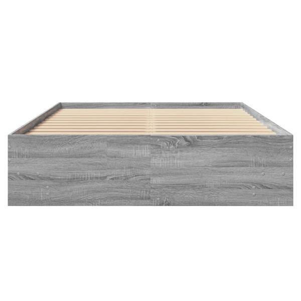 Bettgestell Grau Sonoma 135x190 cm Holzwerkstoff