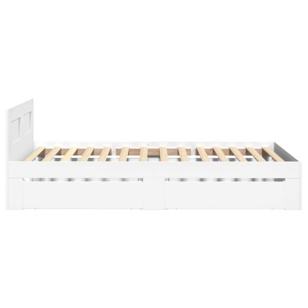 Bettgestell mit Kopfteil ohne Matratze Weiß 75x190 cm