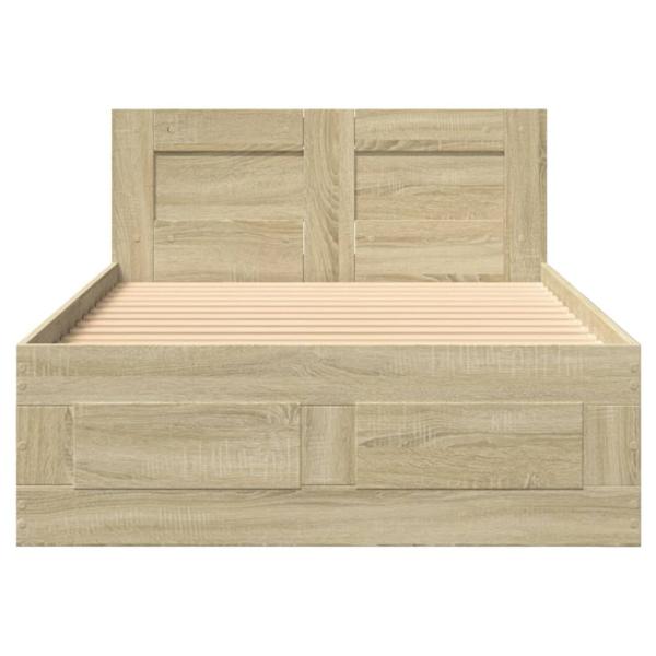 Bettgestell mit Kopfteil Sonoma-Eiche 90x190 cm Holzwerkstoff
