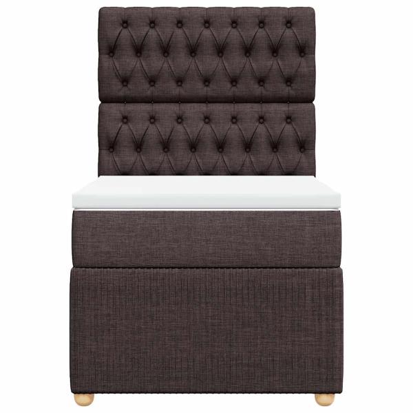 Boxspringbett mit Matratze Dunkelbraun 80x200 cm Stoff