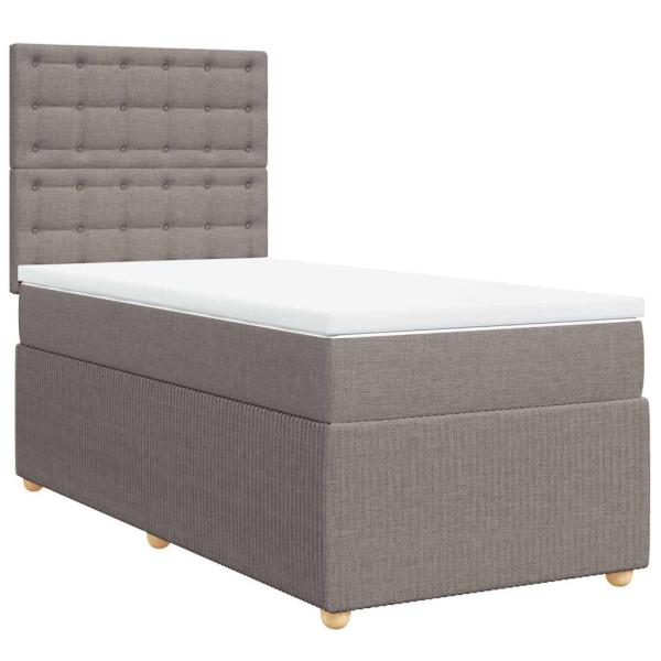 ARDEBO.de - Boxspringbett mit Matratze Taupe 80x200 cm Stoff