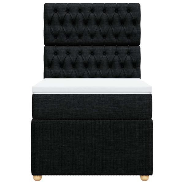 Boxspringbett mit Matratze Schwarz 90x200 cm Stoff