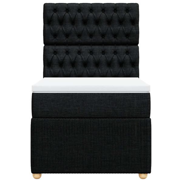 Boxspringbett mit Matratze Schwarz 100x200 cm Stoff
