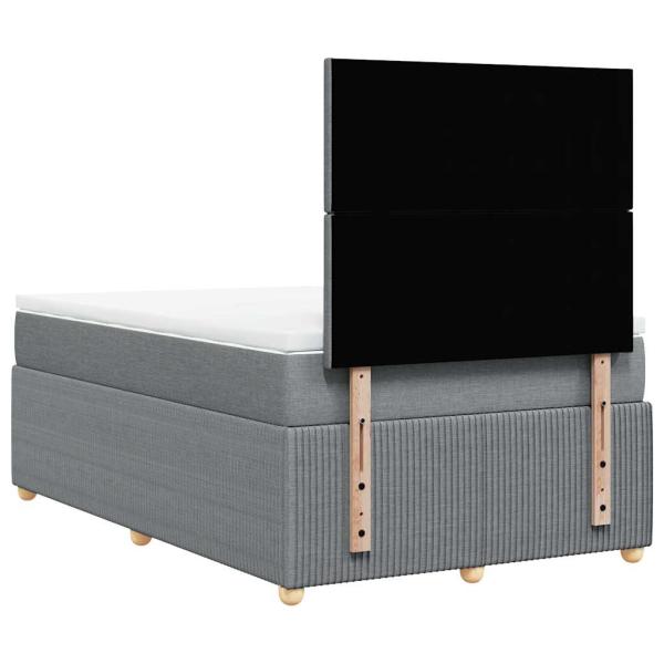 Boxspringbett mit Matratze Hellgrau 120x190 cm Stoff