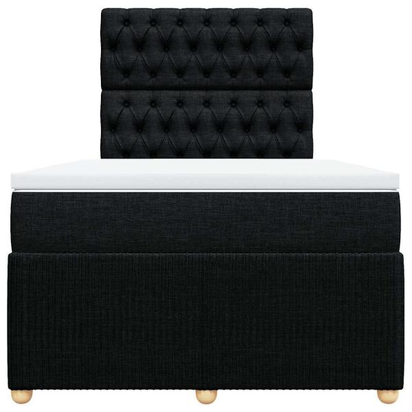 Boxspringbett mit Matratze Schwarz 120x190 cm Stoff