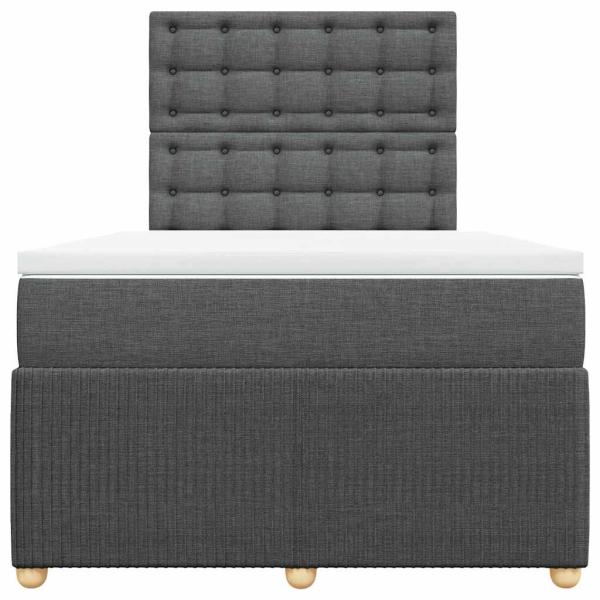 Boxspringbett mit Matratze Dunkelgrau 120x190 cm Stoff
