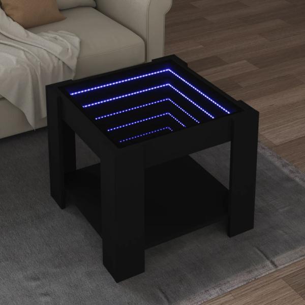 ARDEBO.de - LED-Couchtisch Schwarz 53x53x45 cm Holzwerkstoff