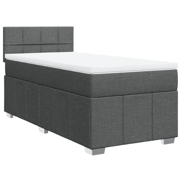 Boxspringbett mit Matratze Dunkelgrau 90x190 cm Stoff